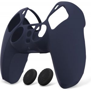Coque Pour Ps5 Manette Housse Protection Avec Capuchon Pour Ps5 Grips Joystick Cover Skin Silicone,Pure S&eacute;rie-Bleu - Neuf