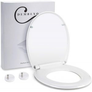JEXNOVASHOP-Abattant WC avec Frein de chute, Lunette de toilette clipsable, Fermeture en Douceur, Lunette WC Antidérapante, Universelle,Démontage en un clic,Nettoyage facile +10 Couvertures Hygiéniqu - Neuf