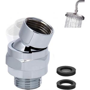 JGD-Adaptateur de pommeau de douche, adaptateur de douchette &agrave; 360 &deg;, avec joints d'&eacute;tanch&eacute;it&eacute; pour douche &agrave; effet pluie, joint &agrave; rotule, adaptateur de tuyau de douche, adaptateur pour extension de - Neuf
