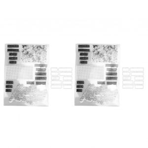 Lot De 2 Tampons Transparents En Tpr,R&eacute;utilisables Et Multi-Usages,Avec Motifs De Mots Anglais,Pour La Fabrication De Cartes Et D'enveloppes - Neuf