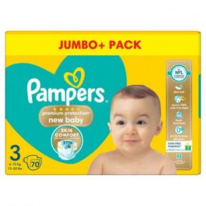 Pampers Premium Protection New Baby Size 3, 70 Nappies, 6kg-10kg - Neuf