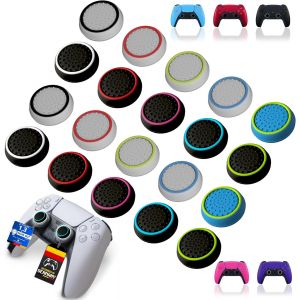 Kal-Ps4 Xbox Ps5 Thumb-Stick Ensemble Accessoires Capuchons Pour Poignées De Manette Pour Xbox One Series X S Switch Pro Controller Ps5 Ps4 Attaches Protection Manette De Jeu (20 Pièces) - Neuf