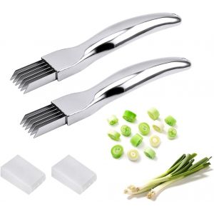 Chenquansarl-2 Couteau À Déchiqueter La Soie, Coupe-Vague 2024, Trancheuse À Oignons Verts En Acier Inoxydable, Couteau À Déchiqueter,Coupe-Oignon - Neuf