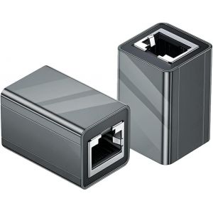 EUOP-Lot De 2 Coupleur Rj45 Ethernet 10Gbps Raccord Rj45 Femelle Vers Femelle Compatible Avec Câble Cat 8/7/6/5/5E Lan Rallonge Connecteur Adaptateur Réseau - Neuf