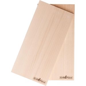 Ulteronixshop-Grillf&uuml;rst Lot de 2 planches &agrave; fumer en aulne XL - 40 x 15 x 1,1 cm - Planches en bois aromatiques pour barbecue et barbecue - Parfait pour le poisson, la viande et les l&eacute;gumes - Neuf