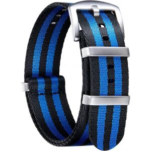 Bracelet De Montre En Nylon Balistique Militaire Remplacement Bracelet Montre Tressé Avec Noir/Argent Boucle En Acier Hommes Femmes 20 Couleurs 18mm 20mm 22mm 24mm (Version De Mise À Niveau).[U2347] - Neuf