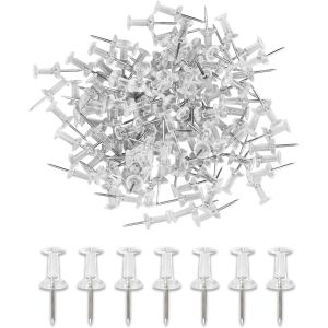 Chenquansarl-Lot De 200 Puna S &Agrave; T&ecirc;te En Plastique Transparent, Pointe En Acier Pour D&eacute;coration Murale, Tableau En Li&egrave;ge, Cartes, Affiches, Photos, Tableau D'affichage, D&eacute;corations De F&ecirc;te - Neuf