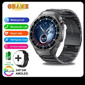 Nouveau 2025 Gt5Pro Montre Intelligente Hommes 3D Hd Plein &Eacute;cran Montres Fr&eacute;quence Cardiaque &Eacute;tanche Bluetooth Appel Sport Fitness Tracker Smartwatch.Black Steel Strip.2025 New Watch - Neuf