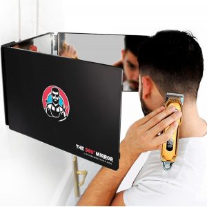 Ulteronixshop-Miroir 360 Degr&eacute;s Pour Se Couper Les Cheveux - Hauteur R&eacute;glable Avec Crochets - Miroir 3 Faces Pliable - Miroi De Barbier - Miror Coiffure Homme - Miroi Triptyque Barber (I Sans Led I) - Neuf