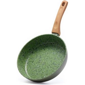 Subzonal-Po&ecirc;le &Agrave; Frire En C&eacute;ramique Antiadh&eacute;sive De 8,5 Pouces Avec Poign&eacute;e En Bois - Po&ecirc;le En Aluminium Pour Toutes Les Plaques De Cuisson, Sans Pfoa Ni Ptfe, Lave-Vaisselle S&eacute;curis&eacute;, Verte - Neuf