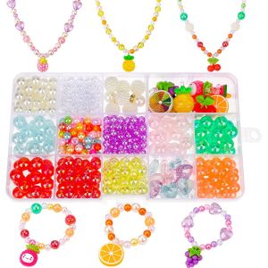KALANKA-Enfant Perle Fabrication Bijoux Enfant kit,Bracelet Bricolage Perles Set Colliers Perle Enfants Bijoux avec Flocon De Neige Couronne Princesse Kit Collier Bracelet Perlage DIY Bijoux - Neuf