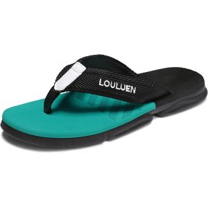 Fchhk-Tongs Été Homme Flip Flop Confortable Antidérapante Chaussures De Plage & Piscine Loisir Sandales Bout Ouvert, B Vert Taille 45 Eu - Neuf