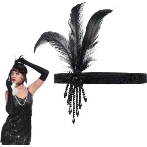 Tzf-Bandeau Ann&eacute;es 1920-1930,Bandeau &Agrave; Plumes,Bandeau Plume Ann&eacute;e 20,Serre-T&ecirc;te &Agrave; Plumes Des Ann&eacute;es 1920,Bandeau &Agrave; Perles Style Ann&eacute;es 1920,Plume Bandeau Cristal,Bandeau Style Ann&eacute;es 1920-1930 - Neuf