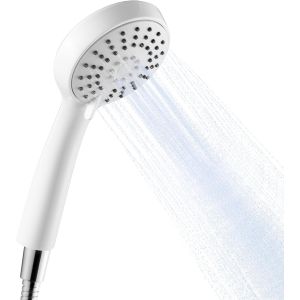 Pommeau de Douche avec Tuyau de 1,6m, Pomme de Douche &agrave; Main &agrave; 3 Modes, Pomme Douche Ronde, Pommeau de Douche Economie deau, Douchette avec Flexible pour Salle de Bain, Blanc - Neuf