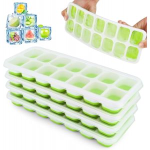 Kalanka-4 Pack Bacs &Agrave; Gla&ccedil;ons Avec Couvercle - Carr&eacute;s Faciles &Agrave; Retirer, Empilables, R&eacute;utilisables - Pour Nourriture B&eacute;b&eacute;, Boissons, Whisky (Vert) - Neuf