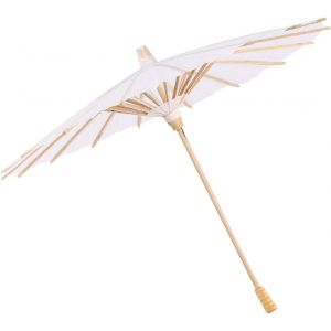 CHECARZHN--NO1-Parasol En Papier Blanc Diameter 30Cm/11.81In; Length 23.5Cm/9.25In, Parapluie Décoratif Pour Mariage, Cadeaux De Fête, Ombre D'Été - Neuf