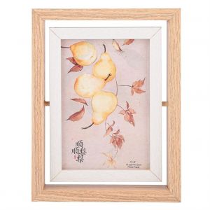 HJLIAN Cadre photo rotatif double face, style nordique (couleur bois) - Neuf