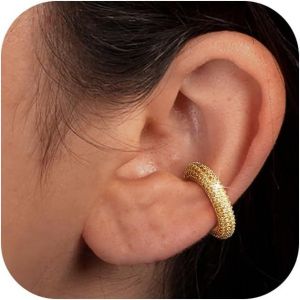 Kal-Ear Cuff Boucles D'oreilles Non Piercings, Boucles D'oreilles Femme Chunky Earcuff Boucles D'oreilles Sans Trou &Agrave; Clip Pour Cartilage Boucles D'oreilles &Agrave; Clip Pour Filles Hypoallerg&eacute;niques - Neuf