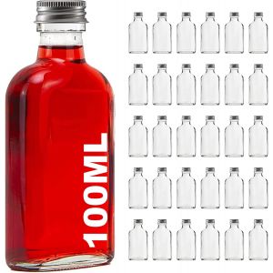 Lot De 30 Bouteilles En Verre Vides De 100 Ml Avec Bouchon À Vis,Bouteille De Vin,Liqueur,Vinaigre,Huile À Remplir,0,1 L (30 X 100 Ml) - Neuf