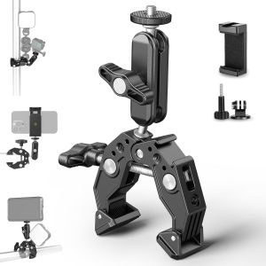 Super Clamp avec 3 Pouces Double Ballon de la Tête Magic Arm, griffe, 1/4"" Et 3/8"" Filetage, Téléphone, Caméra d'Action Adaptateur de Montage pour Bureau Trépied, barre Transversale, Carte - Neuf