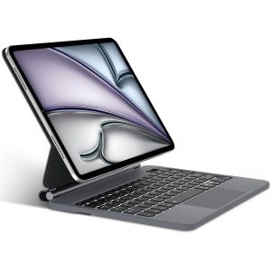 Magic Clavier Avec &Eacute;tui Pour Ipad Air 11"" (M2 2024) &iquest; Disposition Qwertz Allemande R&eacute;tro&eacute;clair&eacute;e Multi-Trackpad Pour Ipad Pro 11"" 4./3./2./1,Noir - Neuf