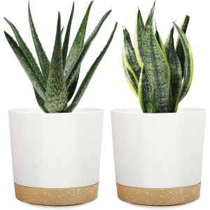 Ventes promotionnelles 2Pcs Pots de fleurs en plastique avec soucoupes - Neuf