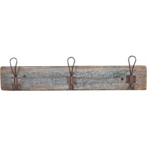 Cintre mural en bois 58 x 15 cm | Cintre peignoir de bain avec crochets | Porte-manteau mural - Neuf