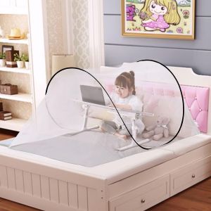Kal-Moustiquaire Tente Pop Up Pour Lit Fille Gar&ccedil;on Chambre D&eacute;cor, Moustiquaire Pour Dortoir, Lit En Hauteur, Lit 1m Ou Camping Ext&eacute;rieur, Taille R&eacute;glable - Neuf