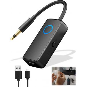 KALANKA-&Eacute;metteur Bluetooth 6.0 R&eacute;cepteur Jack 2 en 1 pour TV Transmetteur R&eacute;cepteur, Prise Jack 3.5 mm Audio sans Fil Compatible &Eacute;couteurs, Casque, Enceinte, Haut Parleur Alternative AirFly Pratique - Neuf