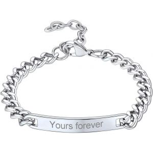 Kal-Bracelet Ouvert En Acier Inoxydable/Cuivre Bijoux De Main Bracelet Simple Pour Homme Femme Cadeau Pour Valentin Bracelet Manchette - Neuf