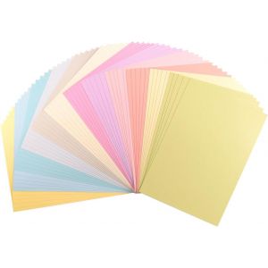 Florence Papier Cartonn&eacute;,Couleurs Pastel,216g,12x5 Feuilles,Surface Lisse,Pour Peindre,Scrapbooking,Cartographie,Perforatrice Et Plus,Multi,Din A4 - Neuf