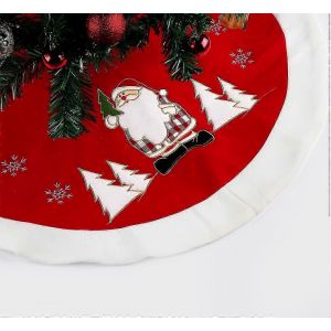 Jupe de sapin de No&euml;l ronde, housse de sapin de No&euml;l, protection pour aiguilles de sapin de No&euml;l rouge/blanc (AAA) - Neuf