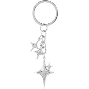 KAL-Y2K Porte-Clés Étoile En Acier Inoxydable Pour Sac À Main, Sac À Dos, Voiture, Pendentif De Sac, Cadeau Esthétique Pour Femme Et Fille, Argenté - Neuf