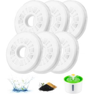 Bhhbb-Filtre Fontaine Eau Chat Chien,Pack De 6 Filtres Fontaine À Eau Remplacement,Cat Filtres De Rechange Avec La Résine Et Charbon Actif,Filtre De Chien/Chat Pour 3l Distributeur D'eau Animaux - Neuf