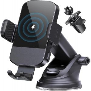 Sjzg-Support De T&eacute;l&eacute;phone De Voiture Sans Fil, Chargeur De Voiture Sans Fil &Agrave; Charge Rapide De 15 W, Support De T&eacute;l&eacute;phone De Voiture &Agrave; Serrage Automatique, Support De T&eacute;l&eacute;phone Pour Iphone 15 Pro - Neuf