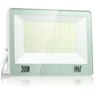 Asfasfq-200w Projecteur Exterieur Led - 20000lm Spot Led Extérieur Avec Led Transformateur Et Étanche Ip67, 7000k Blanc Froid Eclairage Exterieur Pour Usine, Cour, Stade, Garage - Neuf