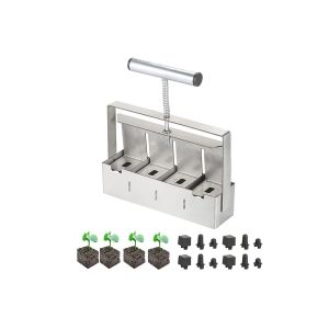 Machine &agrave; fabriquer des blocs de terreau m&eacute;talliques portables avec 12 picots pour le semis et le repiquage - Neuf