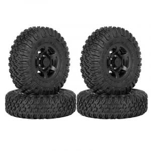 4PCS 85mm 1,55 pouce Beadlock Jantes Pneus Set pour voiture RC,Noir - Neuf