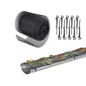 Filet de protection pour goutti&egrave;res - Deux rouleaux pour une protection des feuilles et une installation facile - Neuf