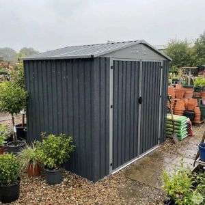 Abri De Jardin M&eacute;tal 4,73 M&sup2; Avec Structure Acier Et Double Porte - Neuf