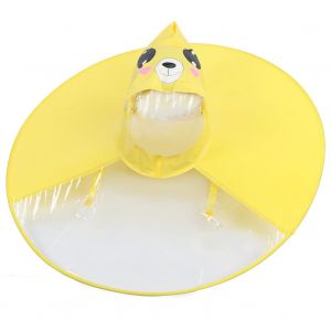 HJLIAN Impermeable pliable pour enfants, portable, reutilisable, a capuche, impermeable, parapluie, chapeau, vetements de pluie, jaune clair - Neuf