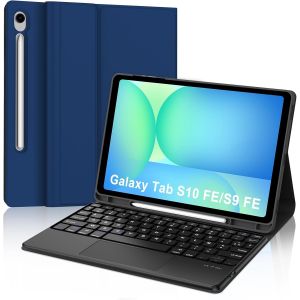 Clavier avec Touchpad pour Samsung Tab S10 FE 10.9"" 2025/S9 FE 10.9"" 2023, AZERTY Fran&ccedil;ais Clavier avec Trackpad pour Samsung Galaxy Tab S10 FE 10.9""/S9 FE 10.9"", Bleu fonc&eacute; - Neuf