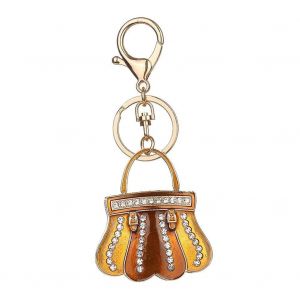 Luxueux Strass Porte-Cl&eacute;s Porte-Cl&eacute;s Bague Mode Porte-Cl&eacute;s Porte-Cl&eacute;s Sac D&eacute;coration (Ambre) - Neuf