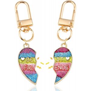 KALANKA-Porte-cl&eacute;s Amiti&eacute;, 2PCS enfants porte cl&eacute; friends porte cl&eacute; best friends pour 2 porte clef soeur de coeur porte cl&eacute;s meilleure amie cadeaux de No&euml;l de remise des dipl&ocirc;mes d'anniversaire - Neuf
