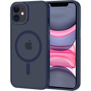 Kal-Coque Pour Iphone 12/12 Pro Magnétique Compatible Avec Magsafe, Étui Mat Translucide Minimaliste, Pc Dur Housse Arrière Anti-Rayures + Tpu Bumper Antichoc -Bleu - Neuf