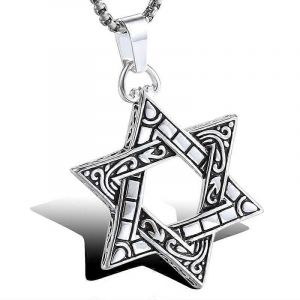 Celebrity Style Double-Face Hexagramme Collier Pendentif Mode Européenne Et Américaine Etudiant Couple Pendentif Acier Titane Hommes Et Femmes S Ornements - Neuf