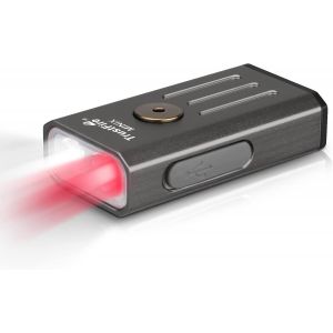 Mini Lampe De Poche Porte-Cl&eacute;s 2 En 1,Lampe De Poche Rouge,5 Modes D'&eacute;clairage,Petite Lampe De Poche Pour Le Camping, La Randonn&eacute;e, La Vision Nocturne, La P&ecirc;che De Nuit, Les Urgences,Gris - Neuf