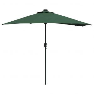 Parasol De Jardin Pliable Moderne Avec Led Solaires 294 X 150 X 223 Cm En Polyester Vert Helloshop26 02_0058659 - Neuf
