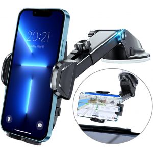 Support Telephone Voiture, Ultra Stable Porte Telephone Voiture Ventouse pour Tableau de Bord Universel, R&eacute;sistant aux Chocs et Rotation 360&deg;, pour Smartphones 3.8 &agrave; 6.7 - Neuf