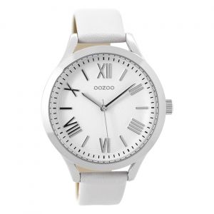 Montre-Bracelet Analogique Blanche Pour Femme «&nbspoozoo &nbsp» Avec Bracelet En Cuir Uoc9475a - Neuf